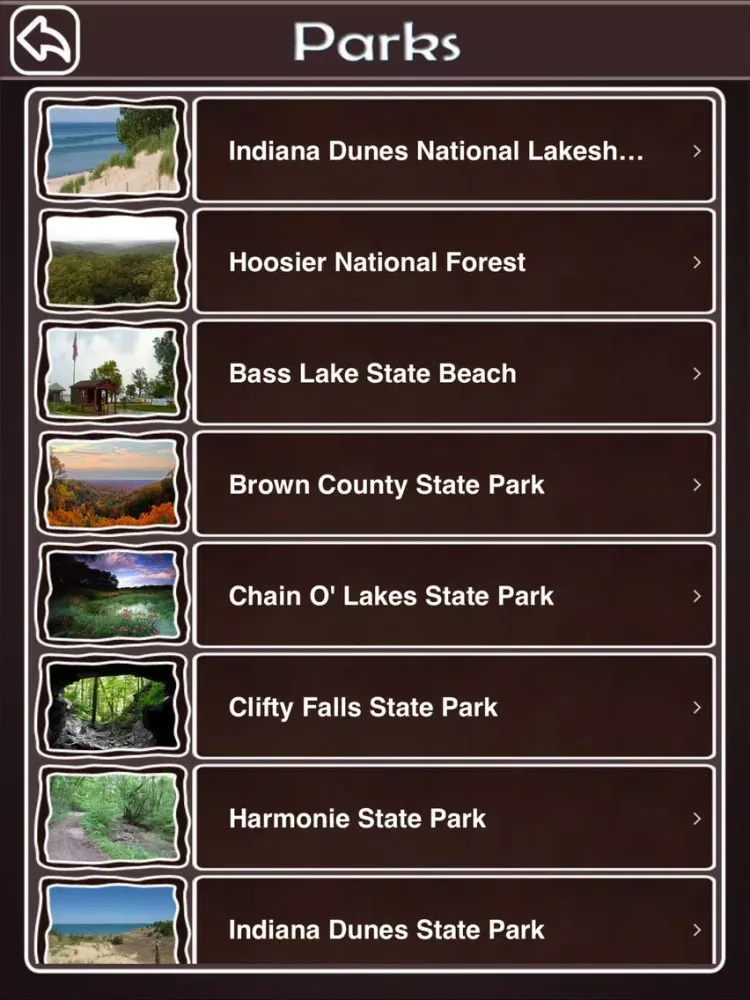 Indiana State & National Parks iPad  Screenshots