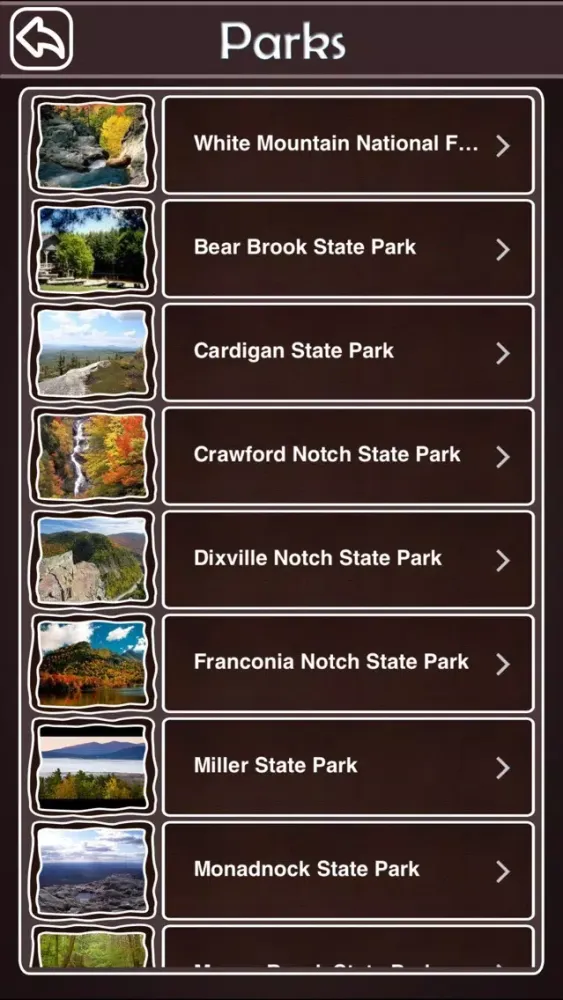 New Hampshire Parks State & National Parks 스크린샷