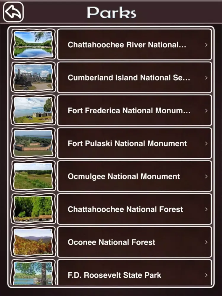 Georgia National & State Parks iPad 应用截图