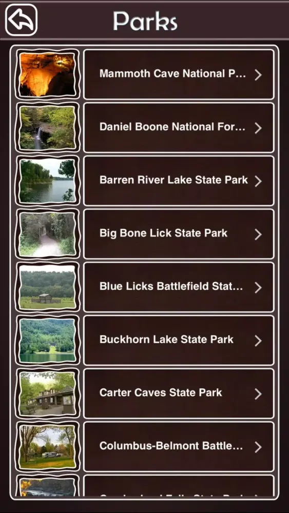 Ảnh chụp màn hình của Kentucky National & State Parks