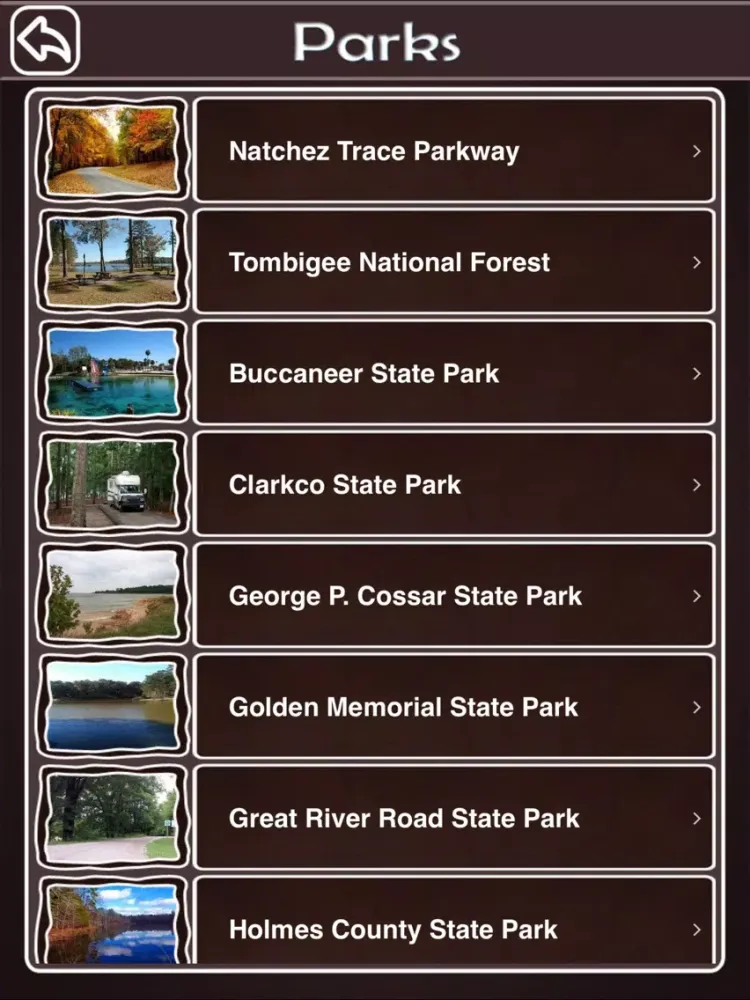 Mississippi National & State Parks iPad  स्क्रीनशॉट
