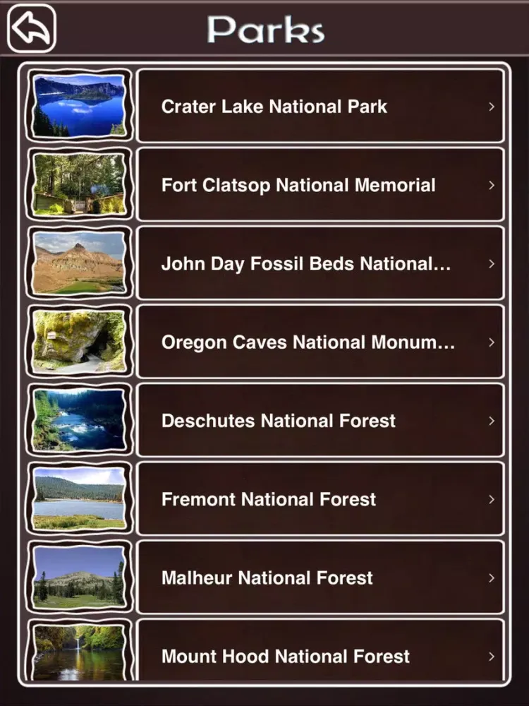 Oregon National & State Parks iPad  スクリーンショット