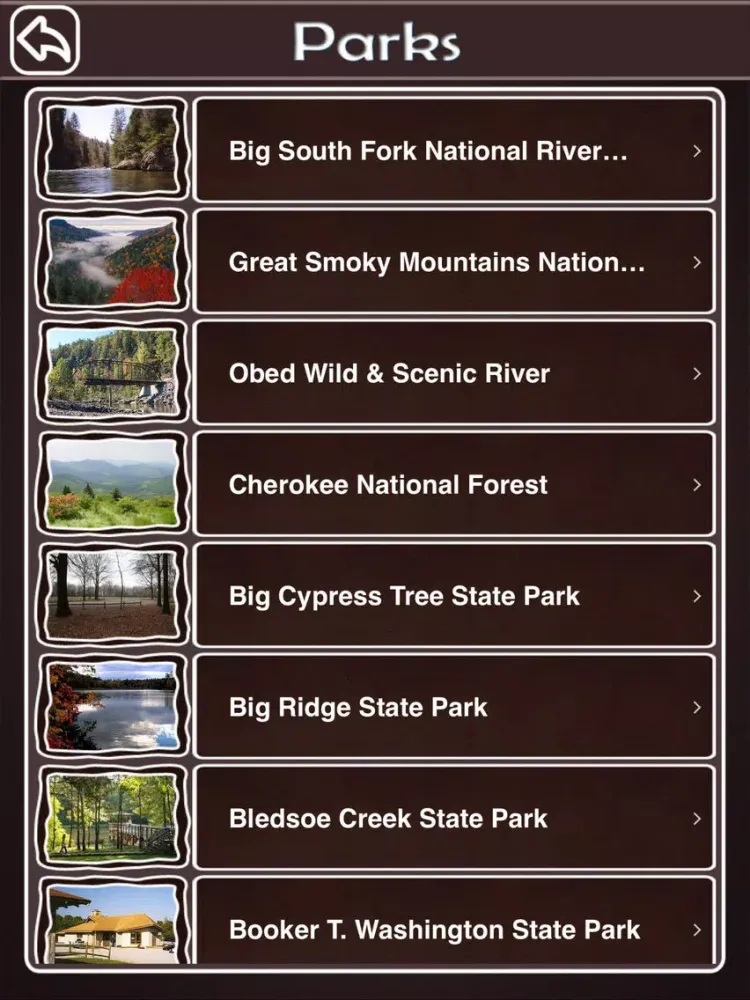 Captures d'écran de Tennessee National & State Parks iPad 