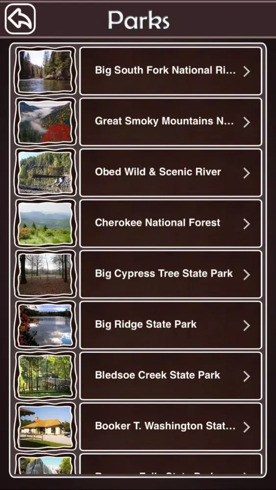 Captures d'écran de Tennessee National & State Parks