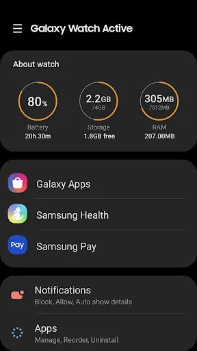 Ảnh chụp màn hình của Gear S Plugin