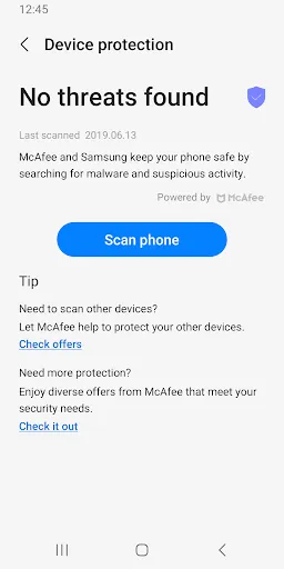 Ảnh chụp màn hình của Device Care