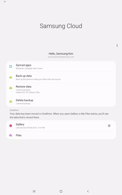 ภาพหน้าจอของ Samsung Cloud for Wear OS