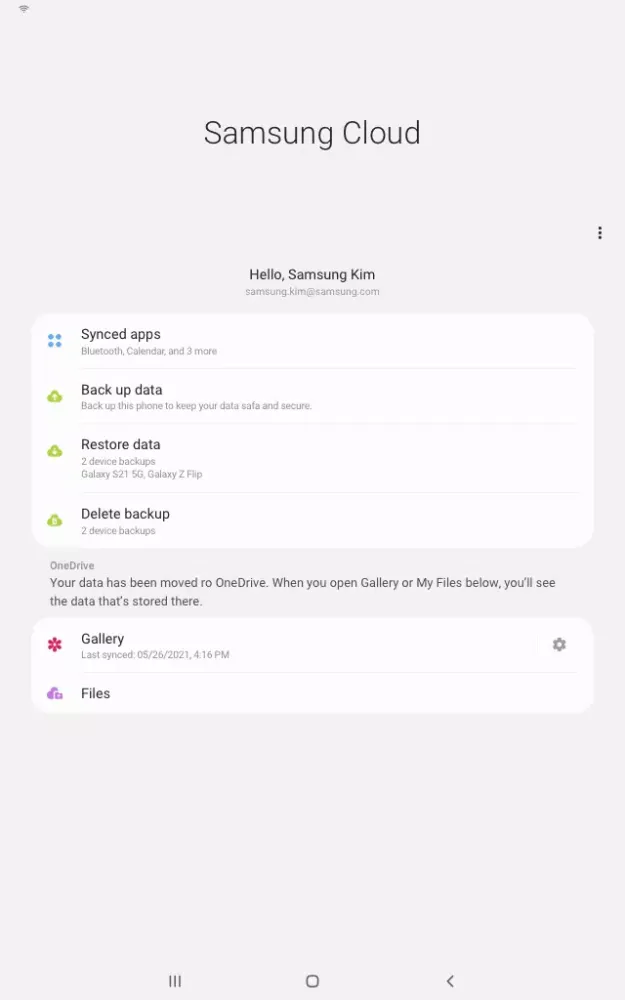 ภาพหน้าจอของ Samsung Cloud for Wear OS