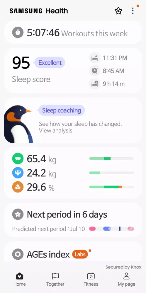 Samsung Health應用截圖