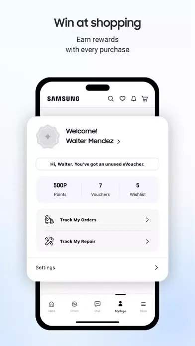 Tangkapan skrin Samsung Shop