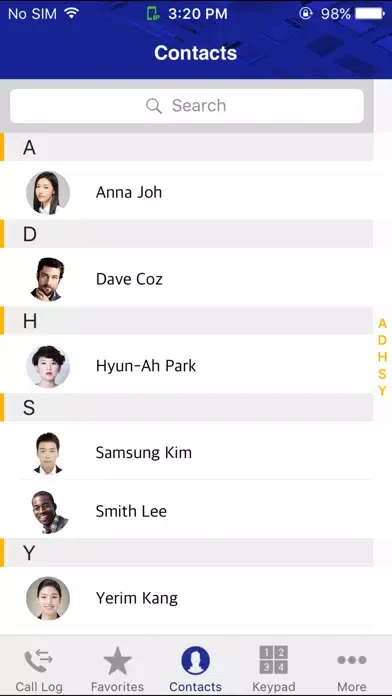 Tangkapan layar Samsung WE VoIP