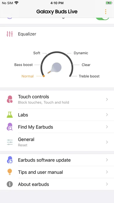 ภาพหน้าจอของ Samsung Galaxy Buds