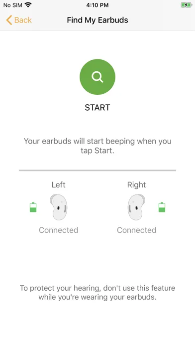 ภาพหน้าจอของ Samsung Galaxy Buds