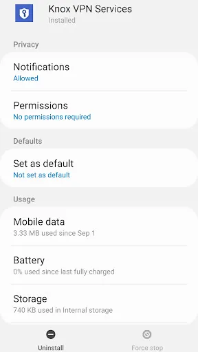 Knox Settings VPN Plug-in स्क्रीनशॉट
