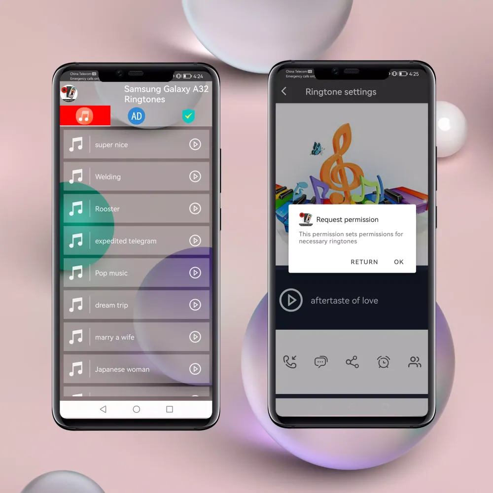 Tangkapan skrin Samsung Galaxy A32 Ringtones