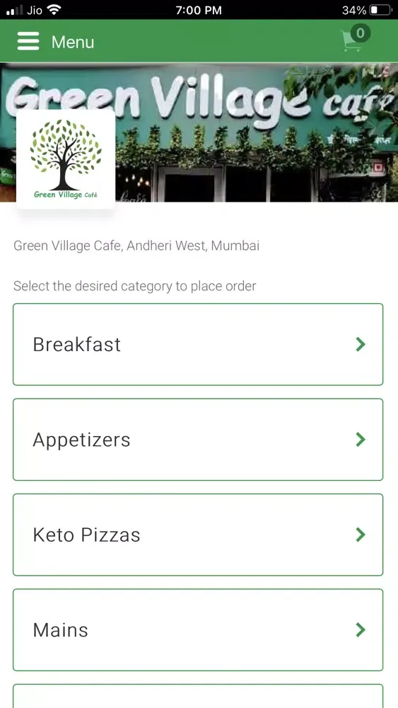 Tangkapan layar Green Village Cafe