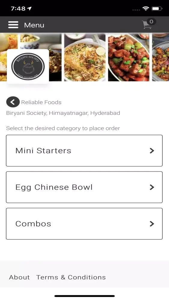 Tangkapan layar Reliable Foods