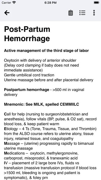Tangkapan skrin Obstetric Emergency Mnemonics