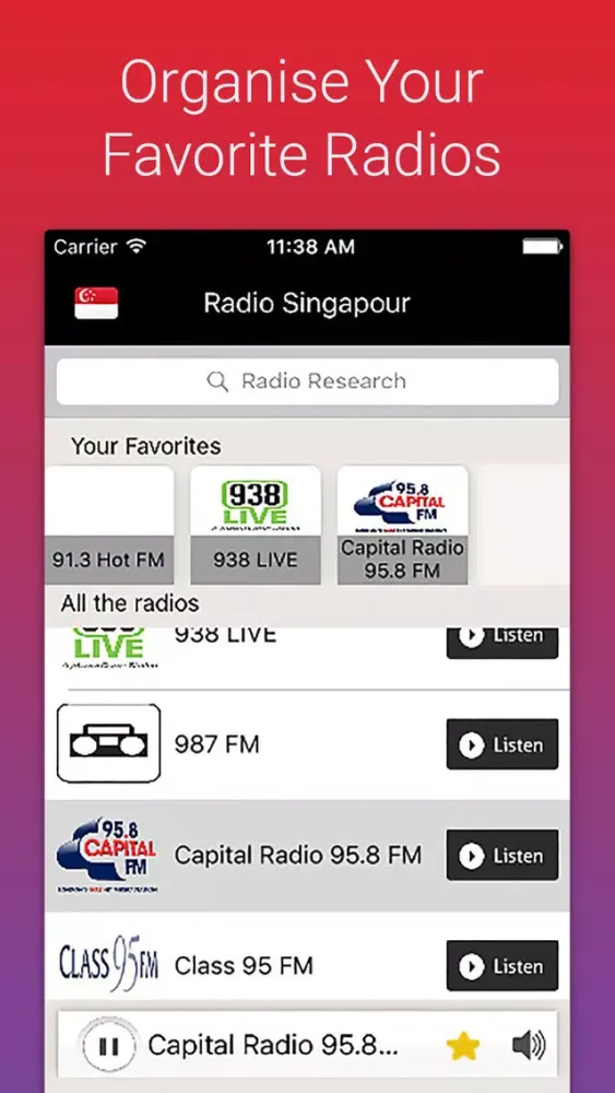 Captures d'écran de Radio Singapour - Radios Singapore