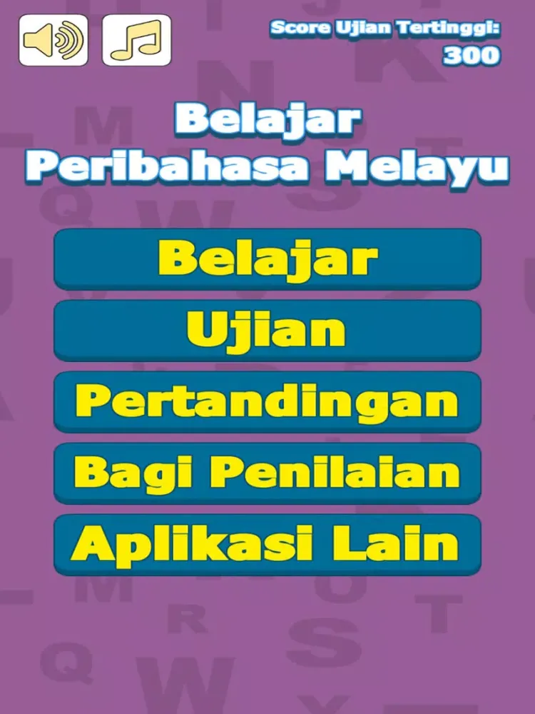 Screenshot di Latihan Peribahasa Melayu iPad 