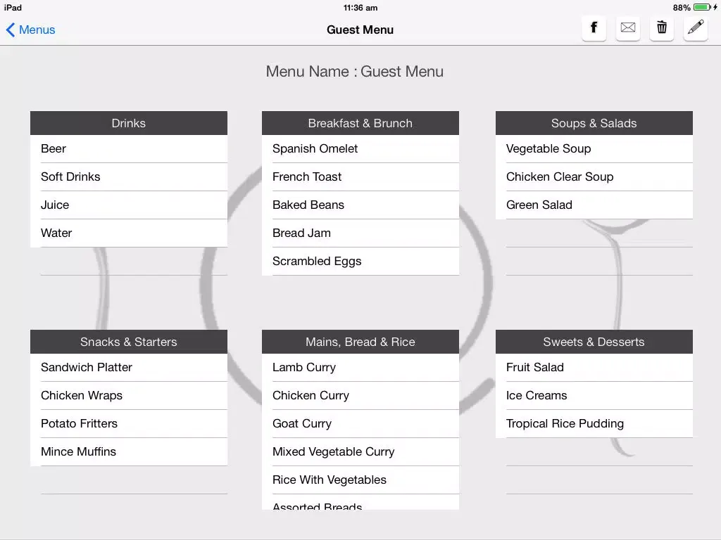 Whats On Menu iPad  Screenshots