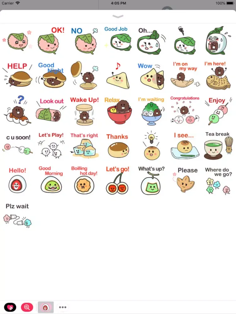 Capturas de tela do Japanese Sweets Stickers iPad 