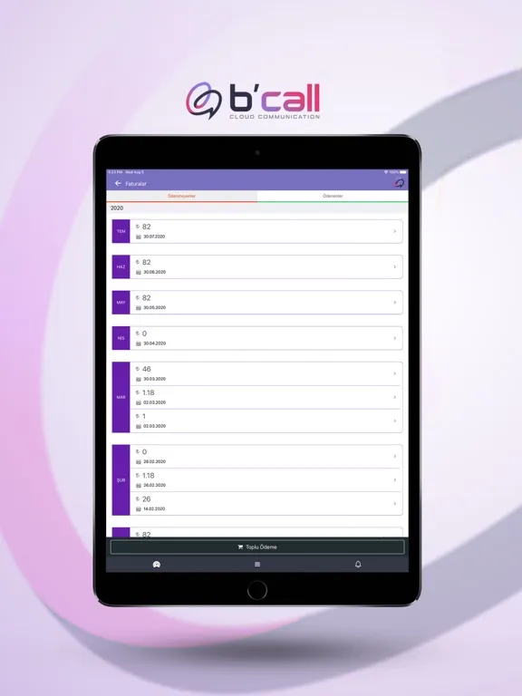 Ảnh chụp màn hình của BCALL iPad 
