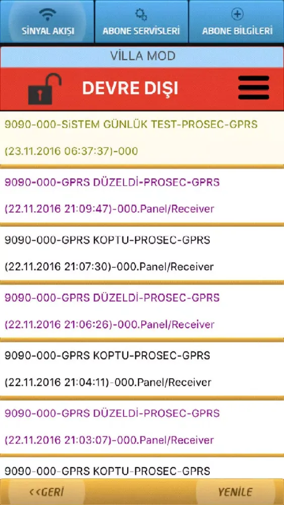 Tangkapan skrin Netgold Alarm Sinyal Takibi