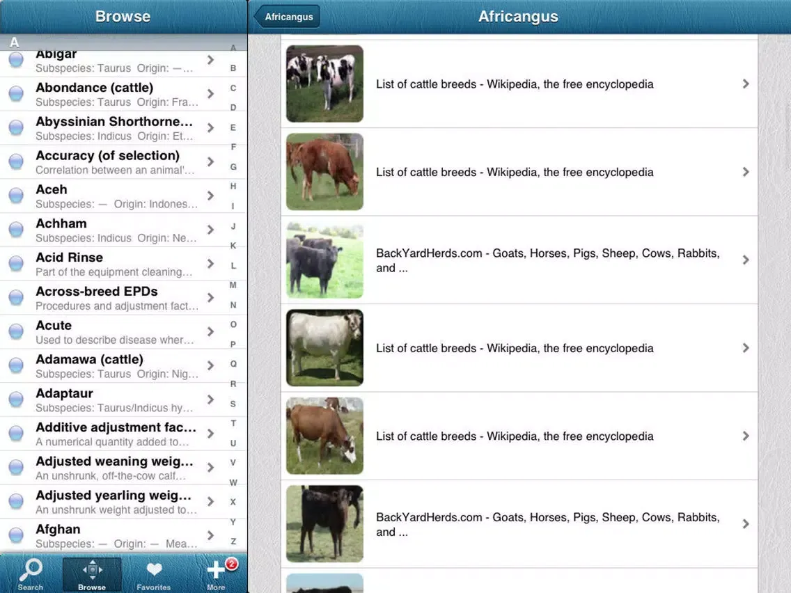 صور 1500 Cattle Dictionary Breeds iPad 