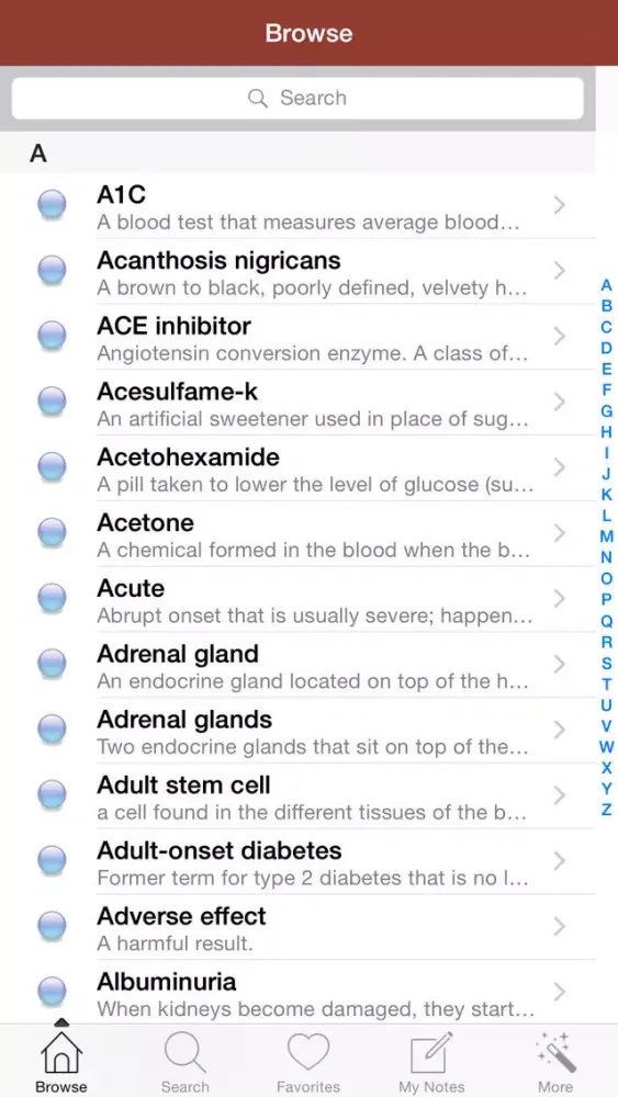 Diabetes Reference &Dictionary Screenshots