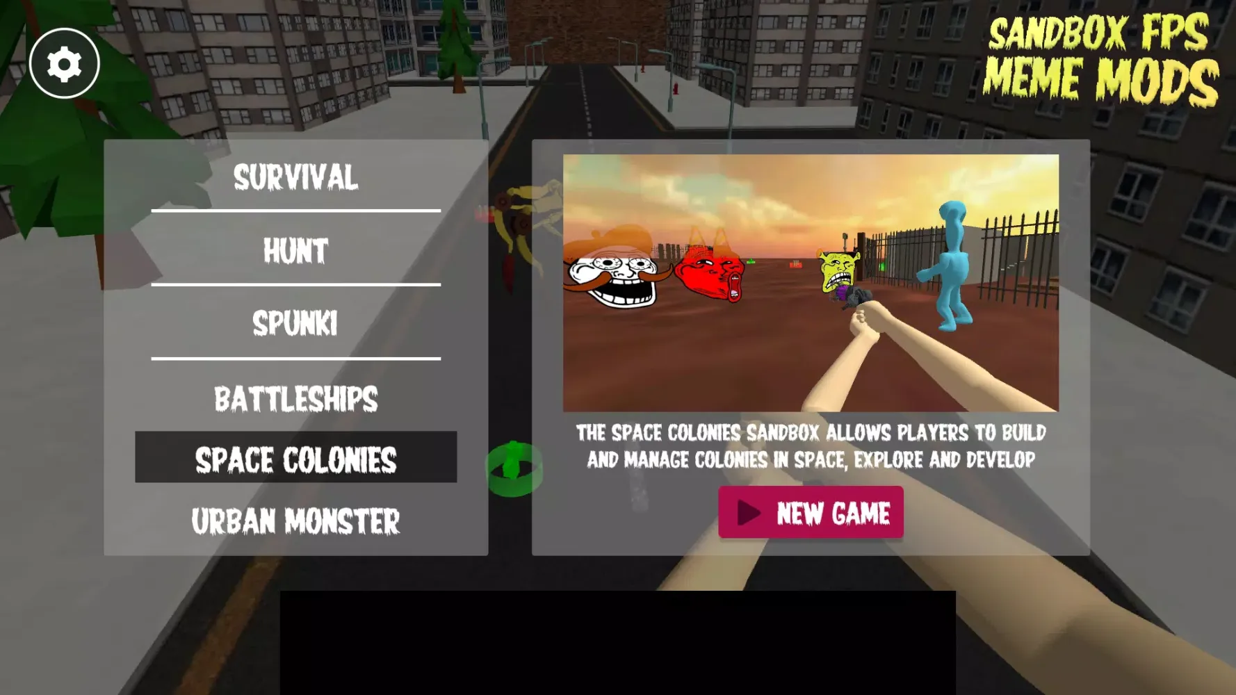 Capturas de tela do Sandbox FPS Meme Mods