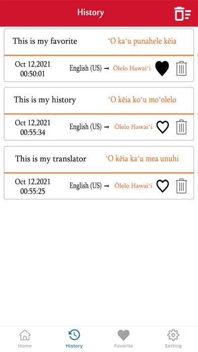 Capturas de tela do English To Hawaiian Translator