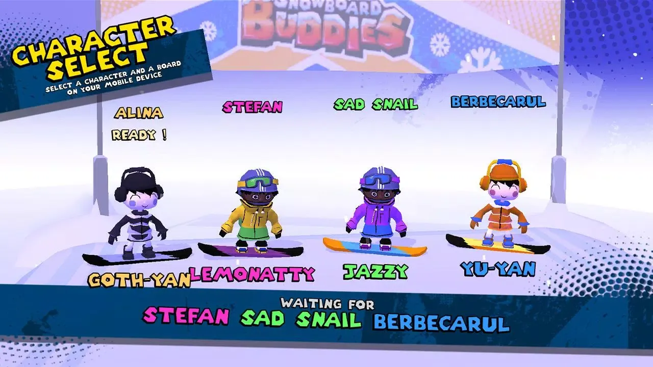 Capturas de tela do Snowboard Buddies