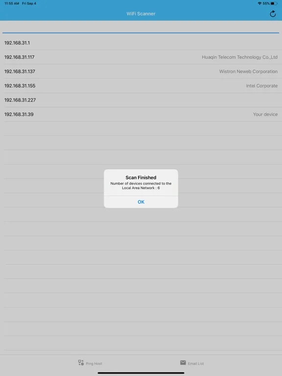 Ảnh chụp màn hình của My WiFi Network Users? iPad 