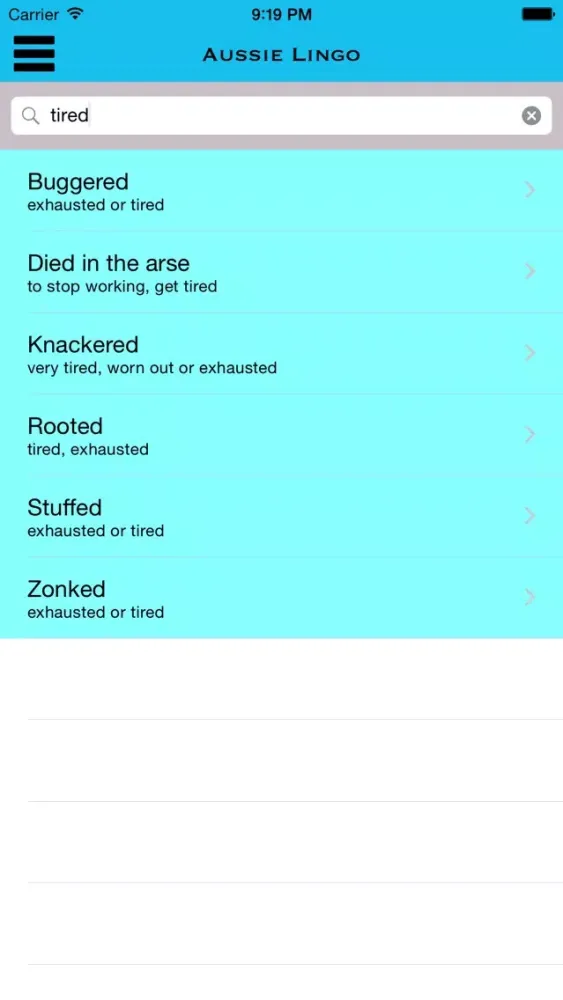 Zrzuty ekranu Aussie Lingo Australian Slang