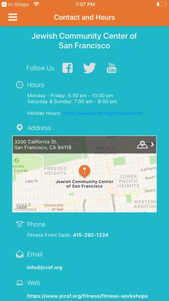 JCCSF Fitness Screenshots