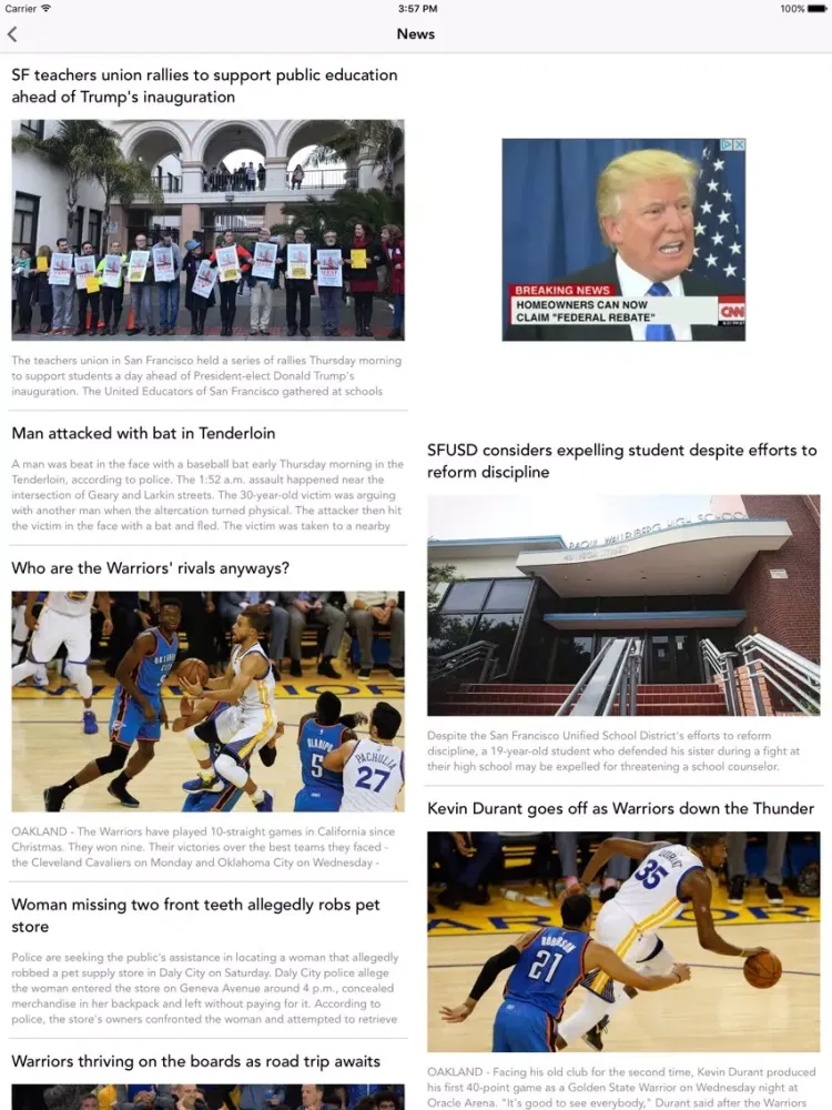صور SF Examiner app iPad 