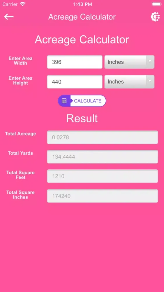 Calc For Area স্ক্রিনশট