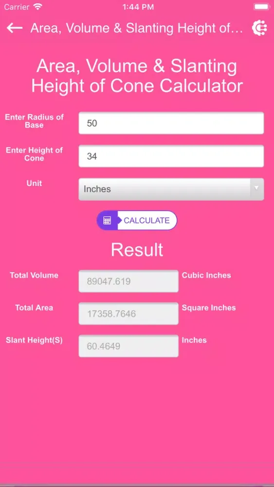 Calc For Area স্ক্রিনশট