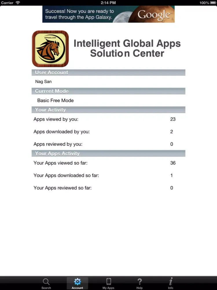 ภาพหน้าจอของ AppNag free utility app listing and external reviews iPad 