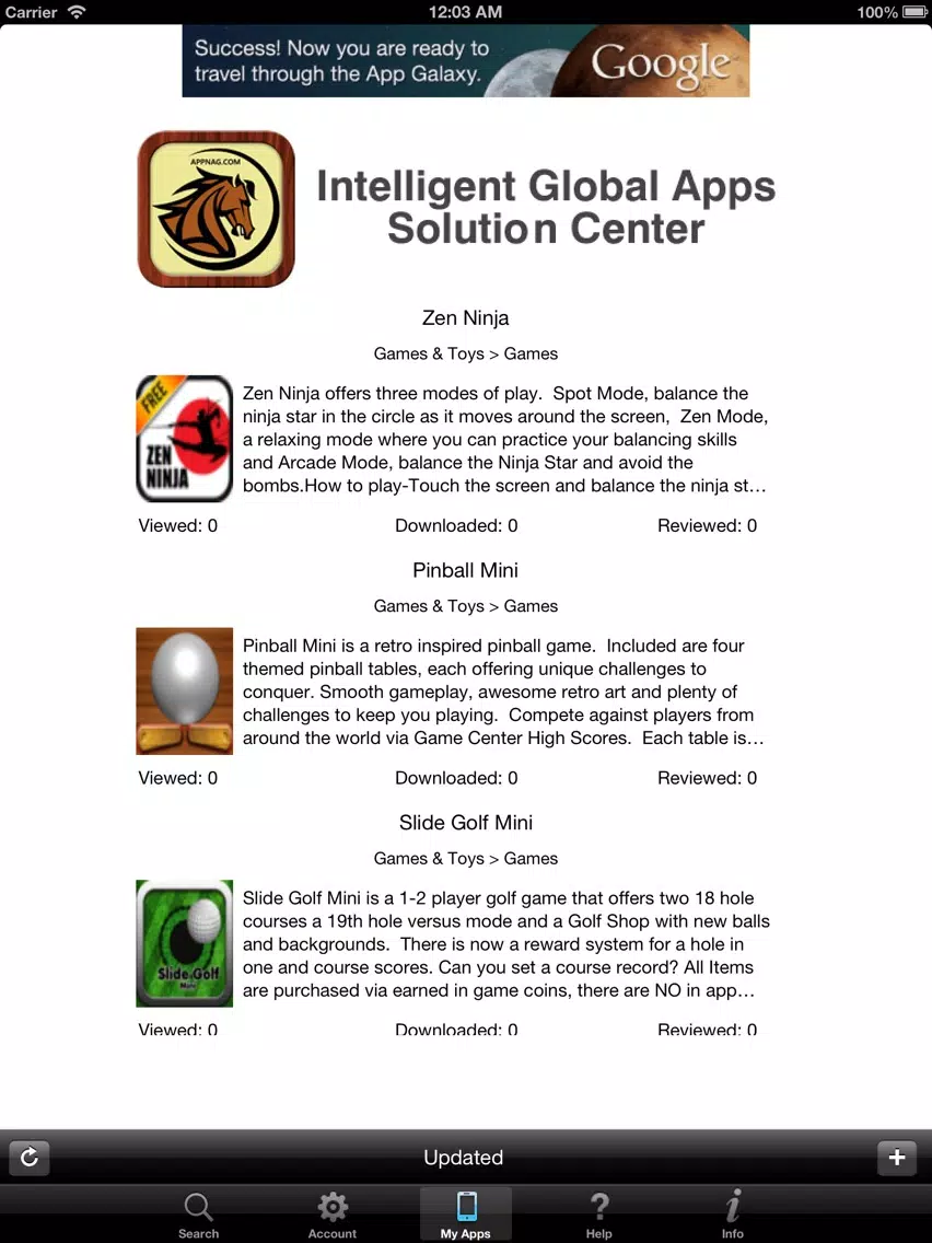 Zrzuty ekranu AppNag free utility app listing and external reviews iPad 