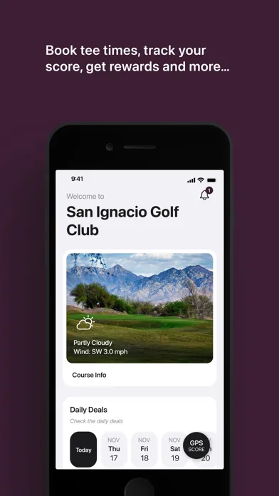Tangkapan skrin San Ignacio Golf Tee Times