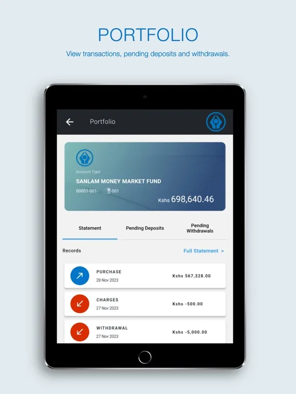 Sanlam Unit Trust EA iPad  Screenshots