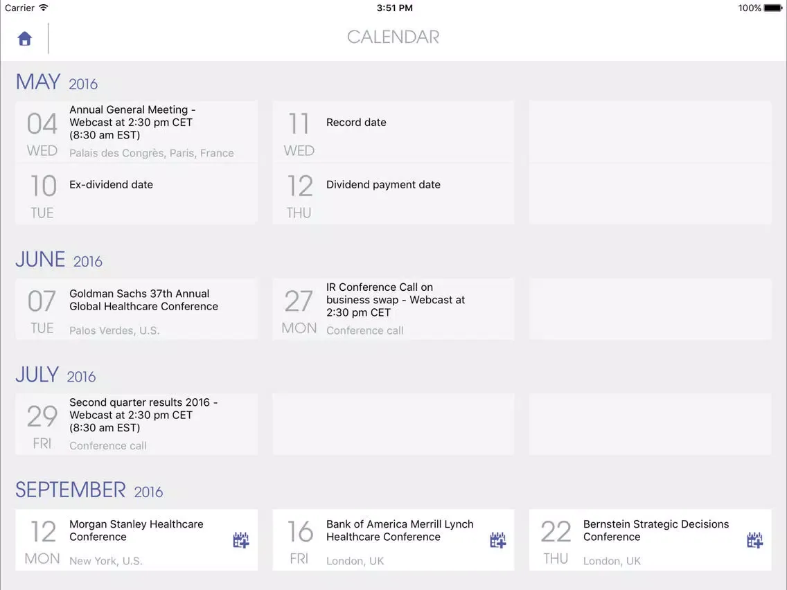 SANOFI IR iPad  سکرین شاٹس