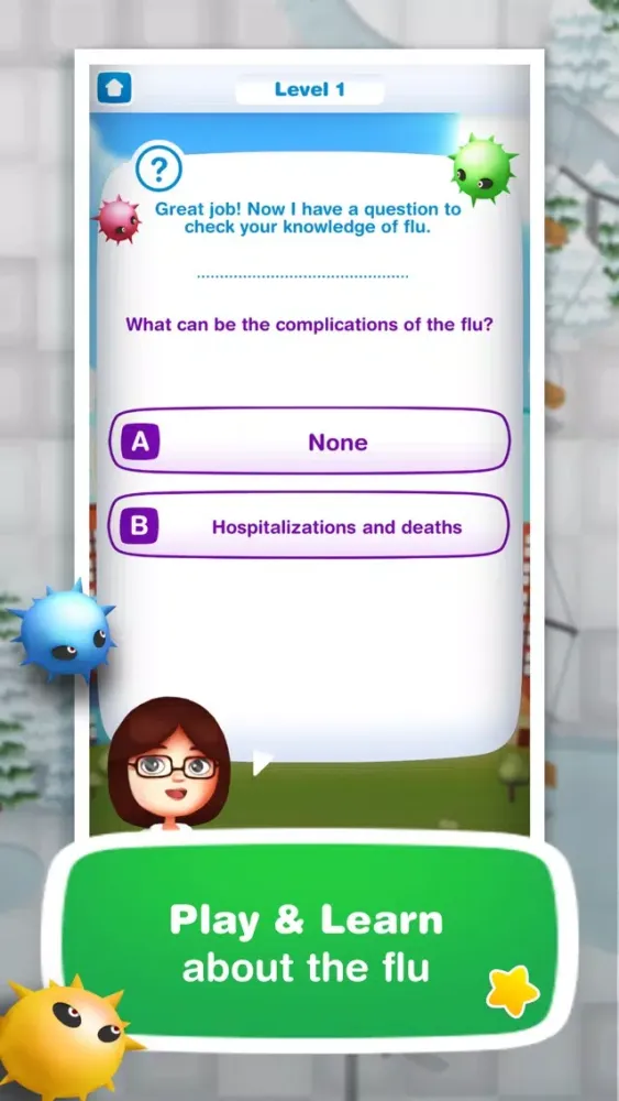 ภาพหน้าจอของ FluMania: educational game