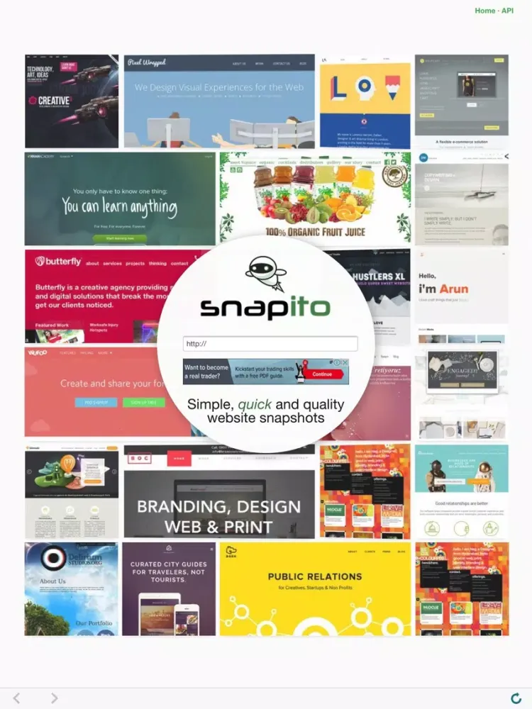 Tangkapan skrin Snapito iPad 