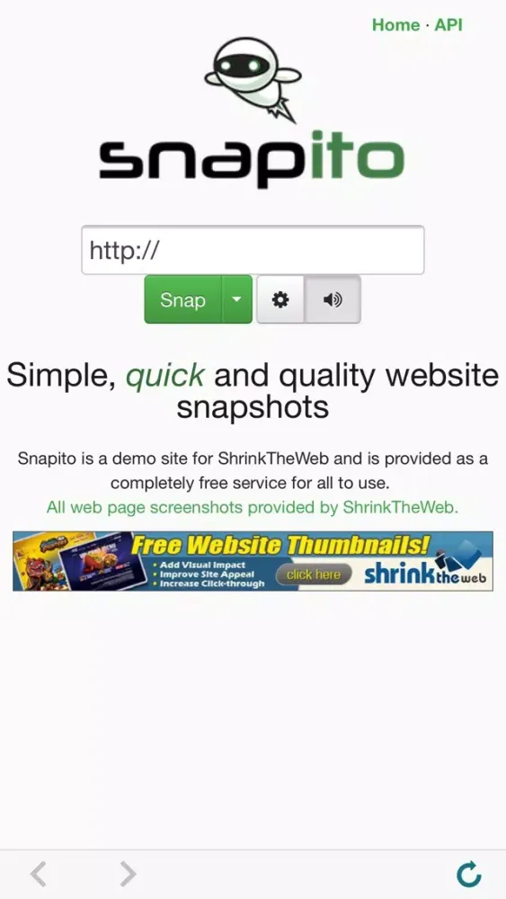 Tangkapan skrin Snapito