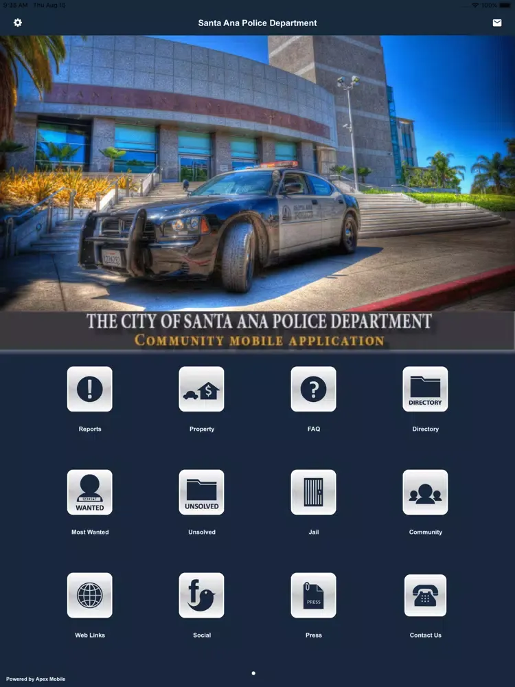Tangkapan layar Santa Ana Police Department iPad 