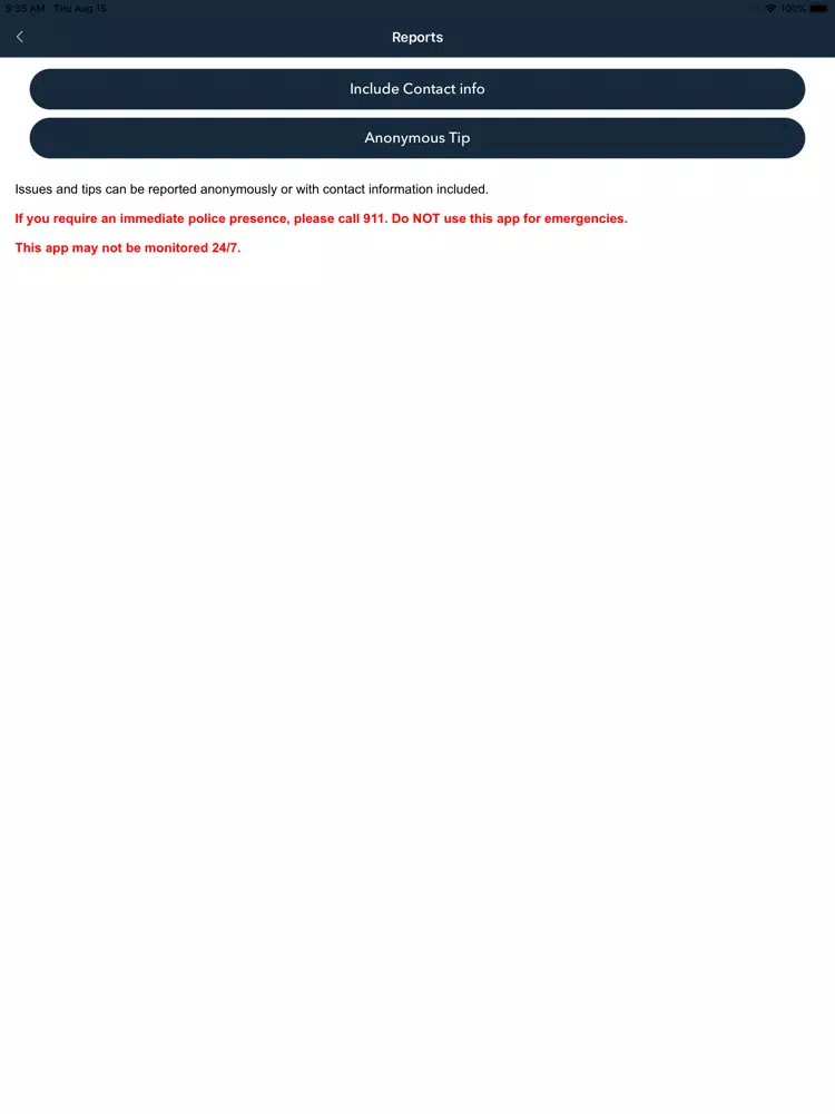 Santa Ana Police Department iPad 應用截圖