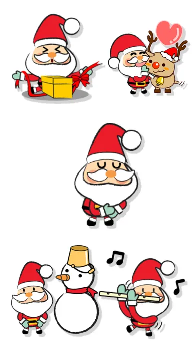 Zrzuty ekranu Santa Kawaii Stickers Packs